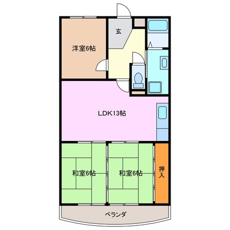 平田町駅 徒歩5分 6階の物件間取画像